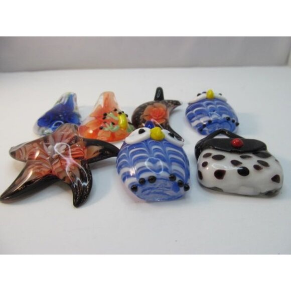 Variety of 7 Murano Art Glass Pendants - Picture 5 of 14